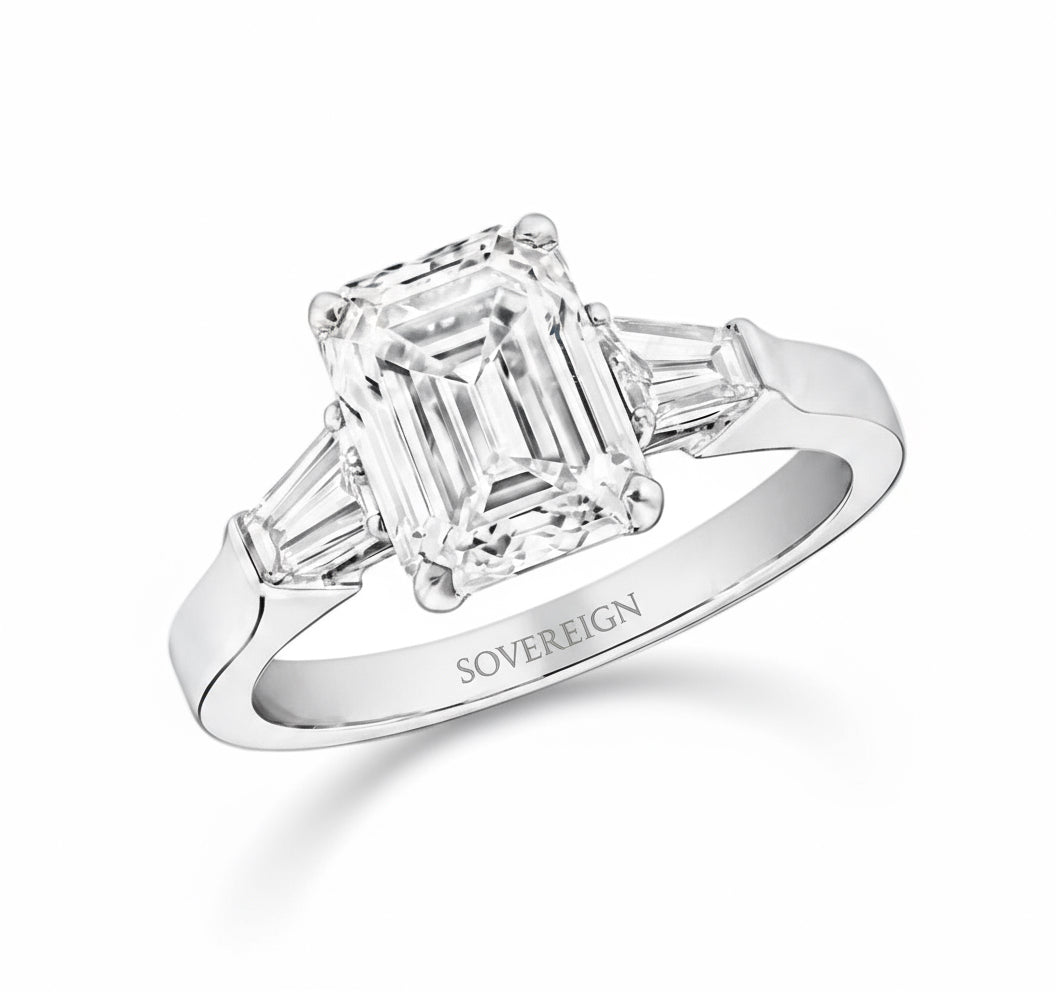 18ct WG Emerald Diamond Ring