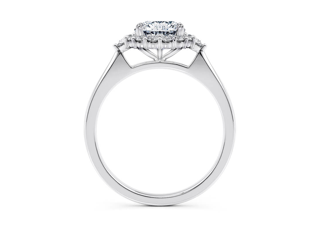 Silver Lab Diamond Halo Ring