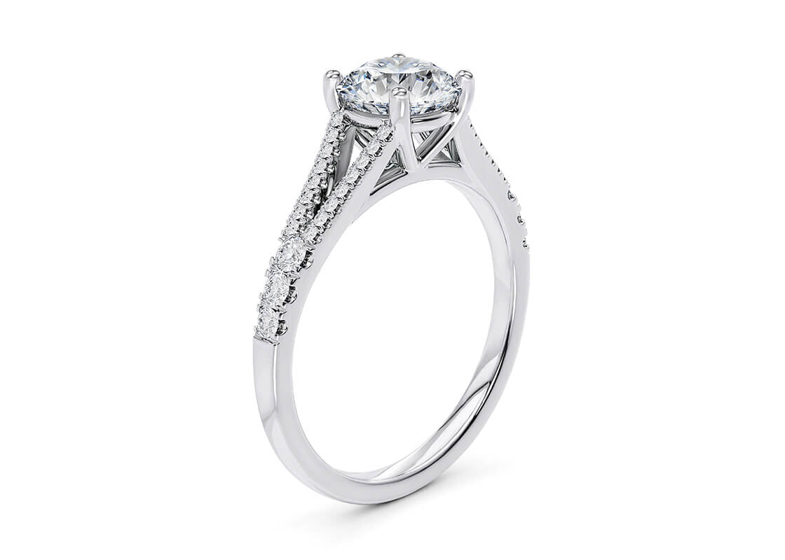 Lab Diamond Ring Silver