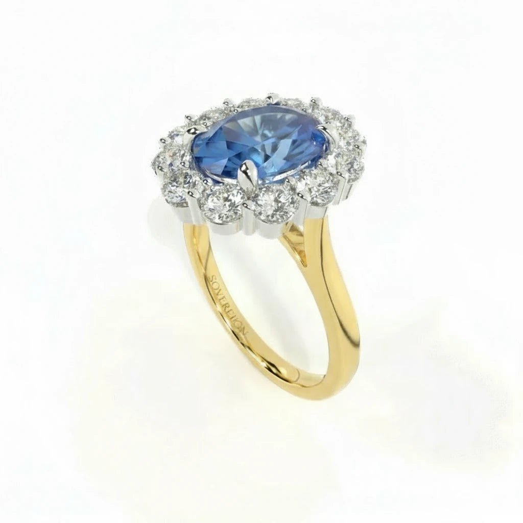Large Sapphire & Diamond Ring