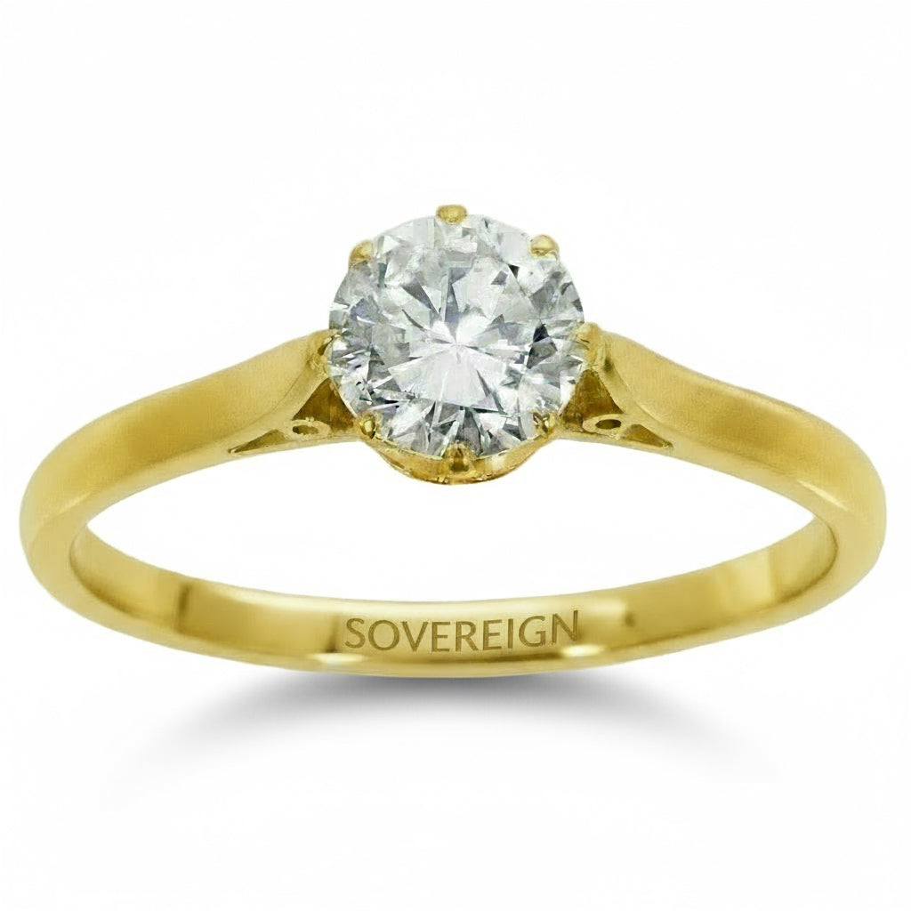 18ct YG Diamond Solitaire Ring