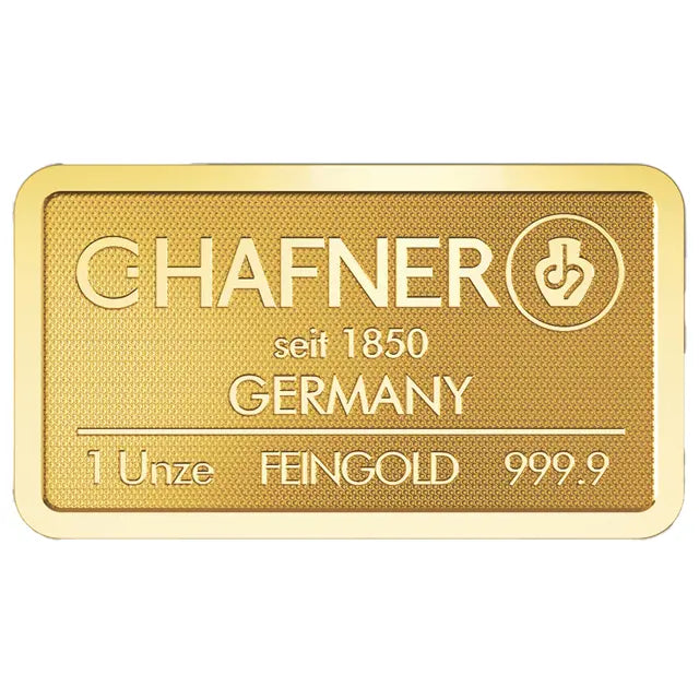 1oz Hafner Gold Bar