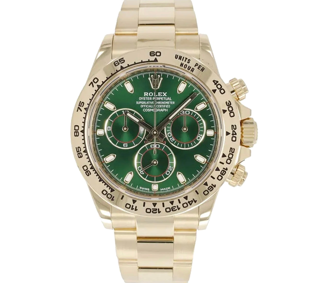 ROLEX DAYTONA GREEN DIAL 116508 40MM YELLOW GOLD JOHN MAYER