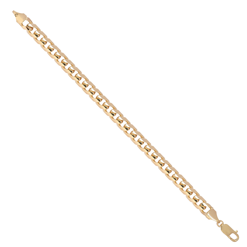 9ct YG 8mm Bombe Curb Chain
