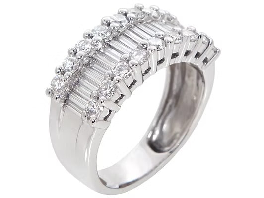 18ct White Gold Diamond Half Eternity Ring 1.27ct