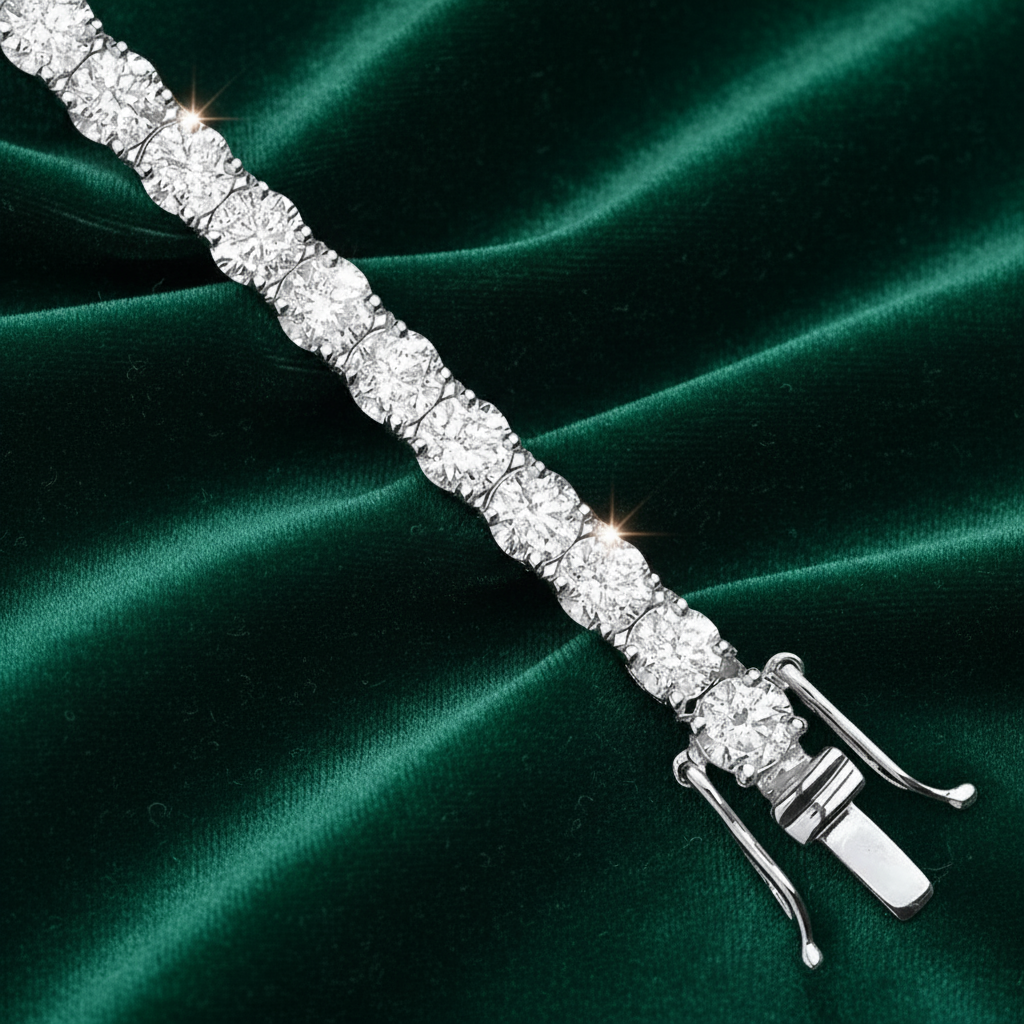 18ct White Gold 10.00ct Diamond Tennis Bracelet