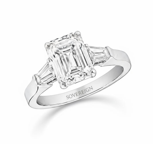 18ct WG Emerald Diamond Ring