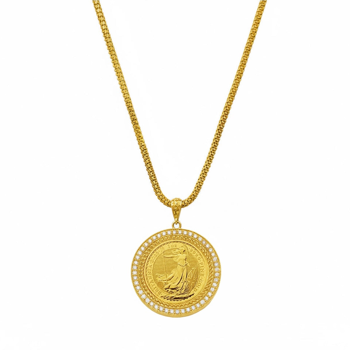 22ct YG Chain + 1oz 24ct Britannia