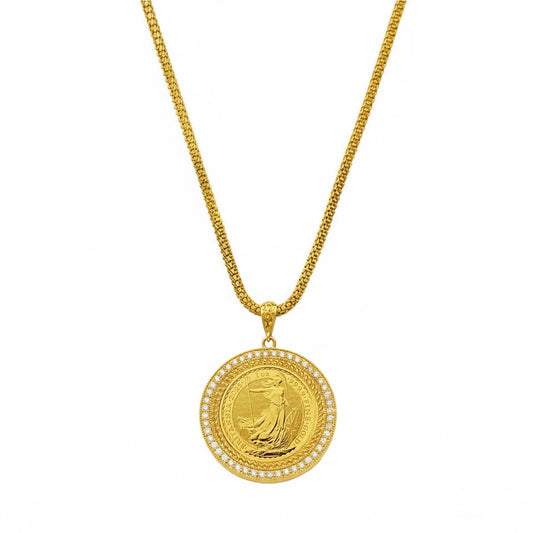 22ct YG Chain + 1oz 24ct Britannia