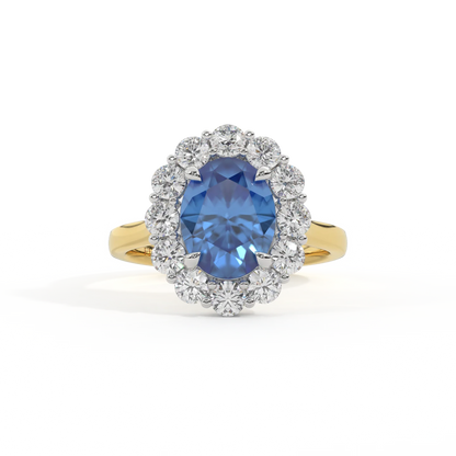 Large Sapphire & Diamond Ring