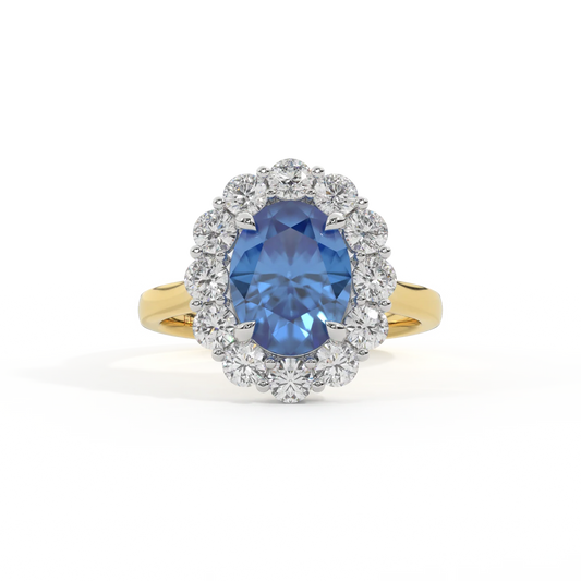 Large Sapphire & Diamond Ring