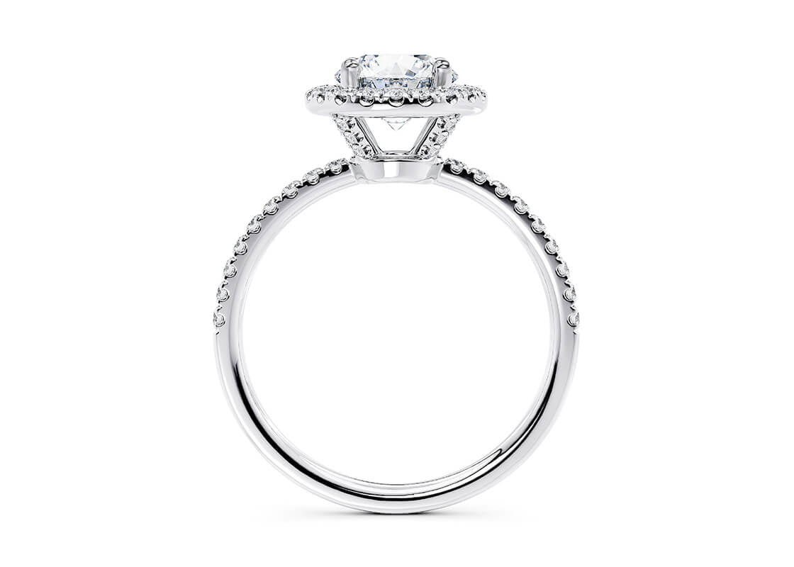 Silver Full Lab Diamond Halo Ring