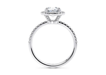 Silver Full Lab Diamond Halo Ring