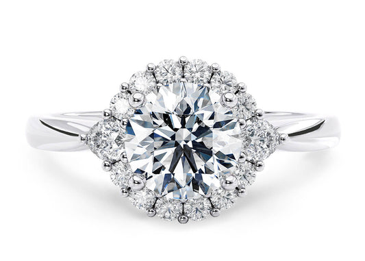 Silver Lab Diamond Halo Ring