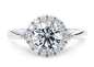 Silver Lab Diamond Halo Ring