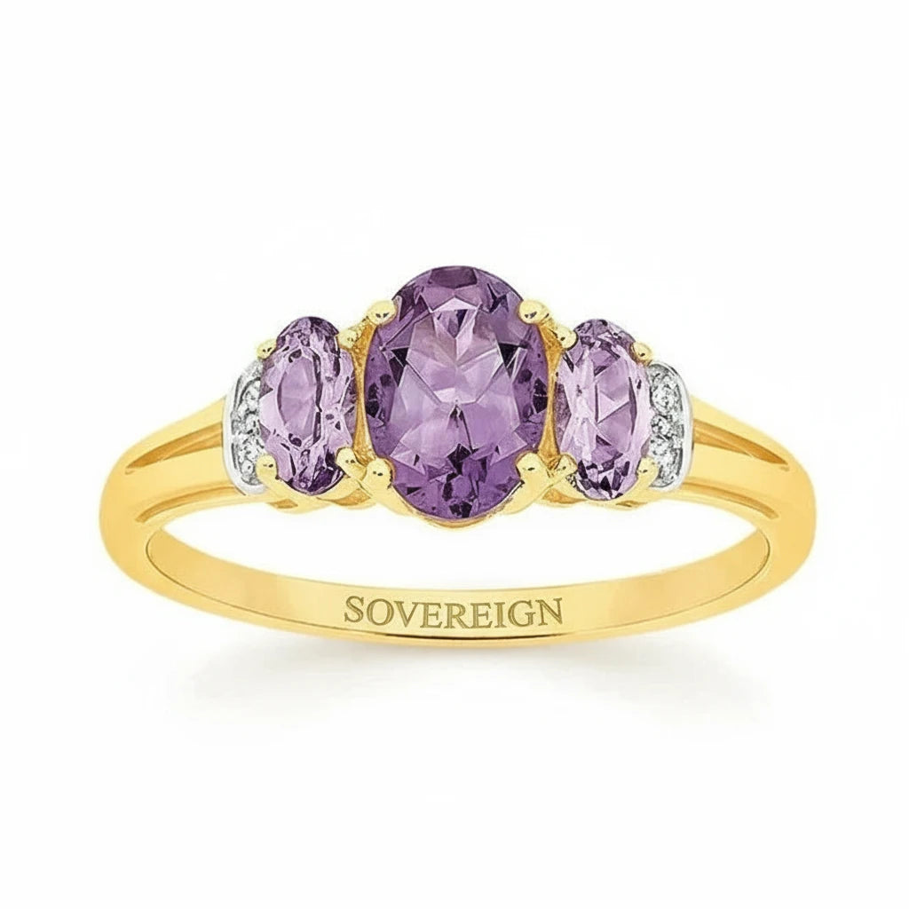 9ct Gold Ring Amethyst