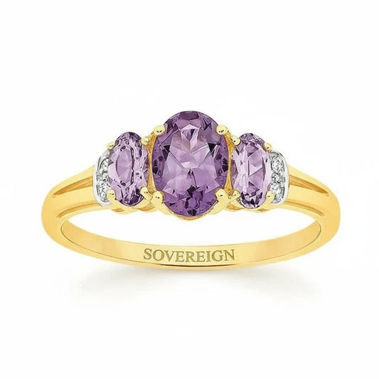 9ct Gold Ring Amethyst