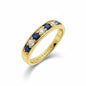 18ct Yellow Gold Diamond & Blue Sapphire Eternity Ring
