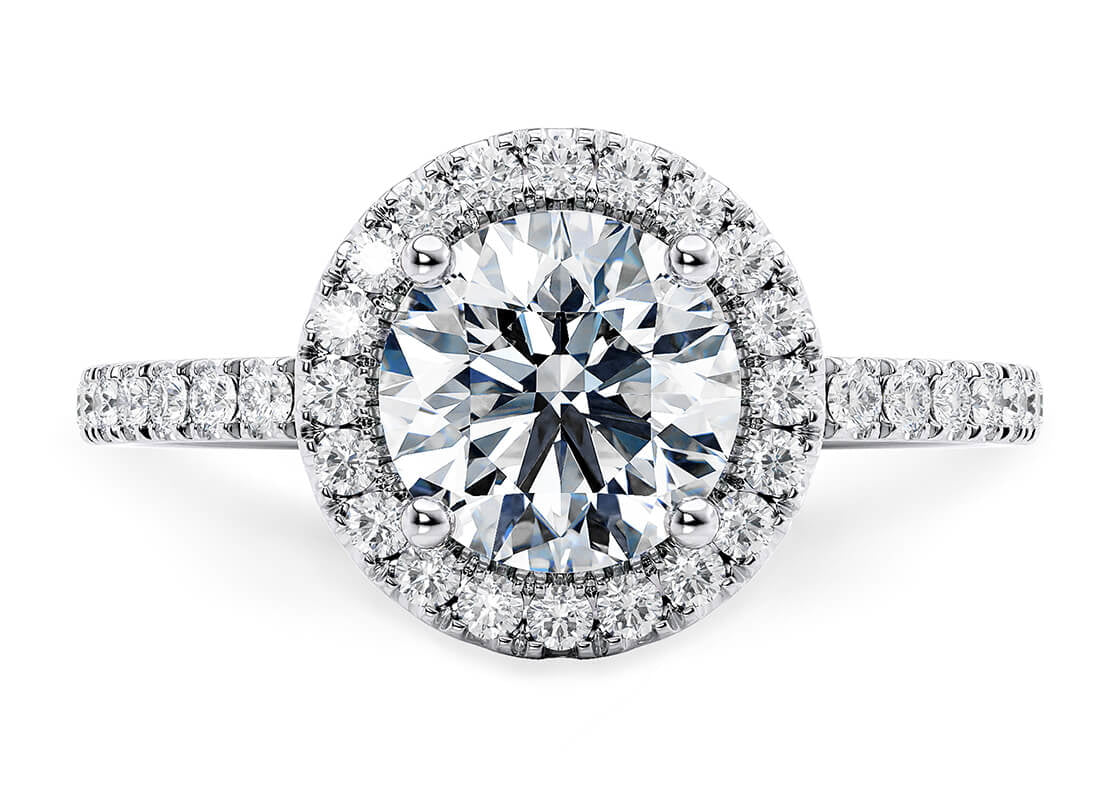 Silver Full Lab Diamond Halo Ring