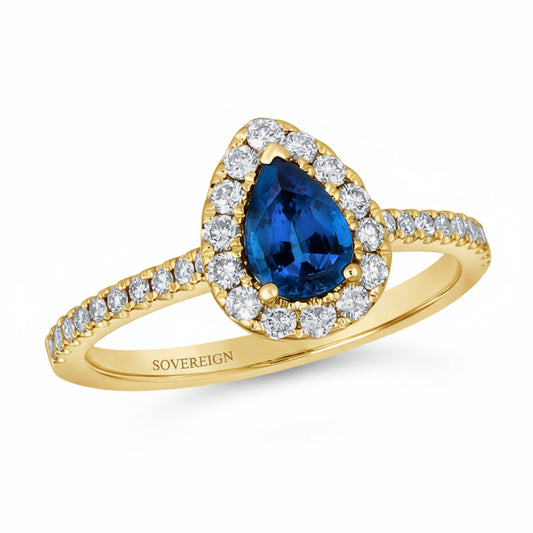 9ct Sapphire Diamond Ring