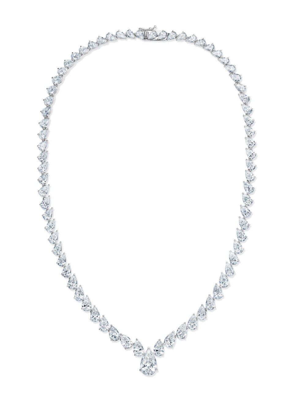18ct White Gold 32ct Lab Diamond Necklace