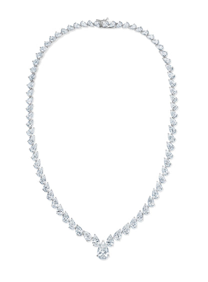 18ct White Gold 32ct Lab Diamond Necklace