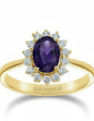 9ct Gold Diamond Amethyst Ring