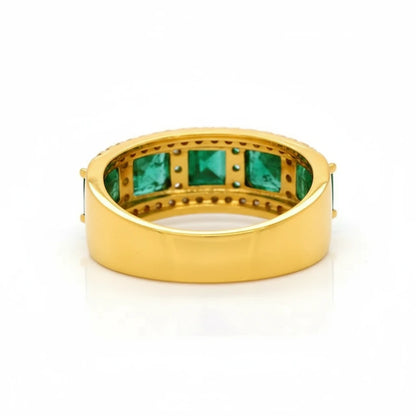 9ct Gold Diamond Emerald Ring