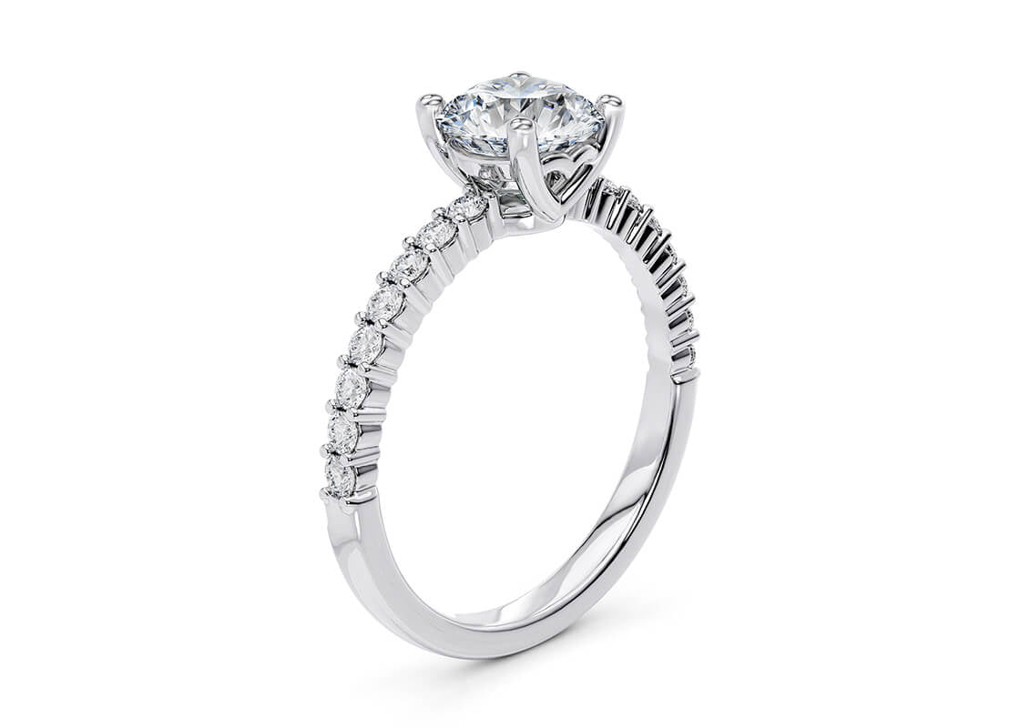 Silver Lab Set Diamond Ring