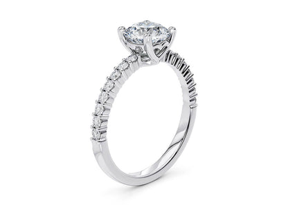 Silver Lab Set Diamond Ring