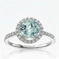 9ct WG Aquamarine Diamond Ring