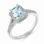 9ct WG Diamond Aquamarine Ring