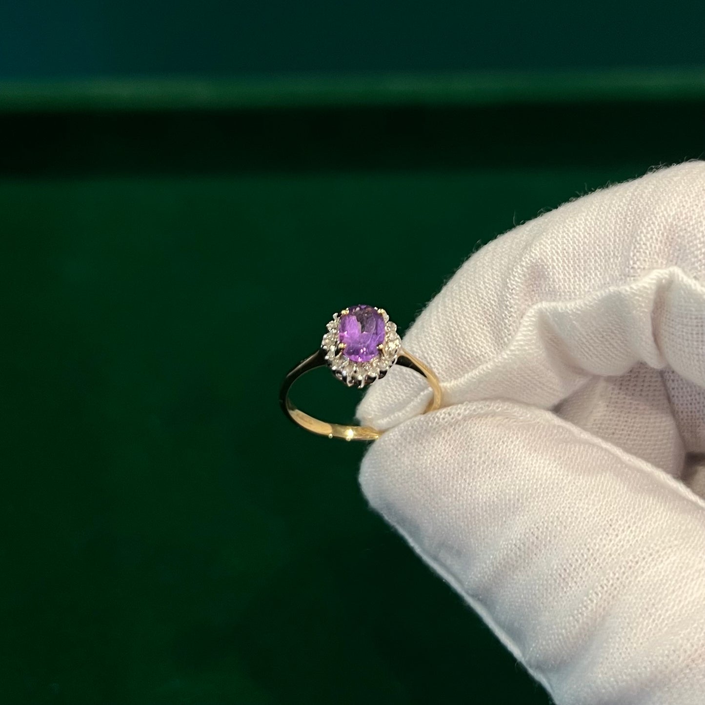 9ct Gold Diamond Amethyst Ring