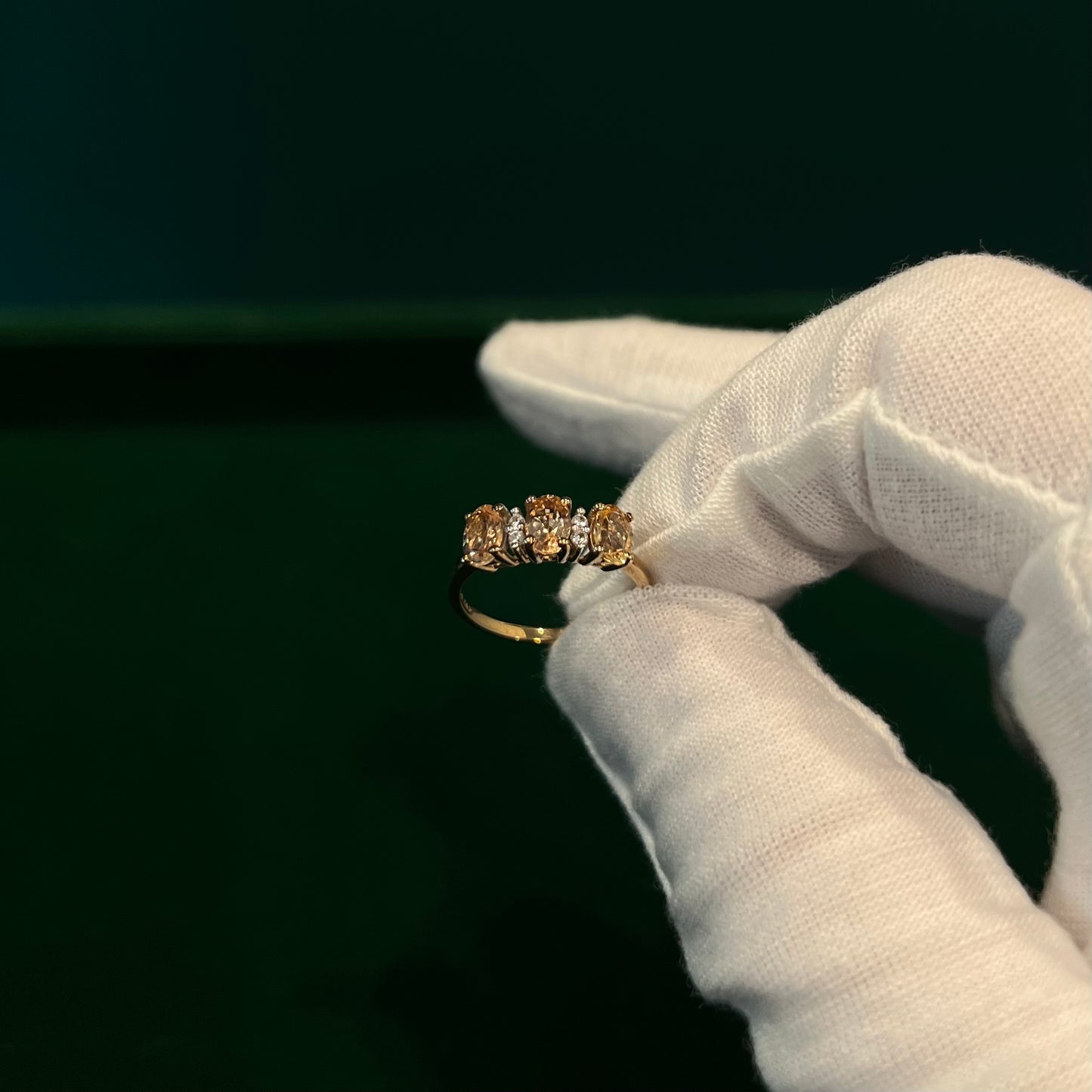 9ct Gold Diamond Citrine Ring