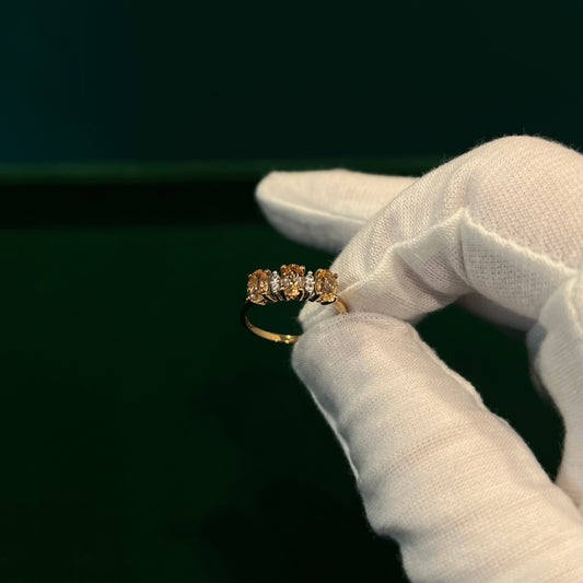 9ct Gold Diamond Citrine Ring