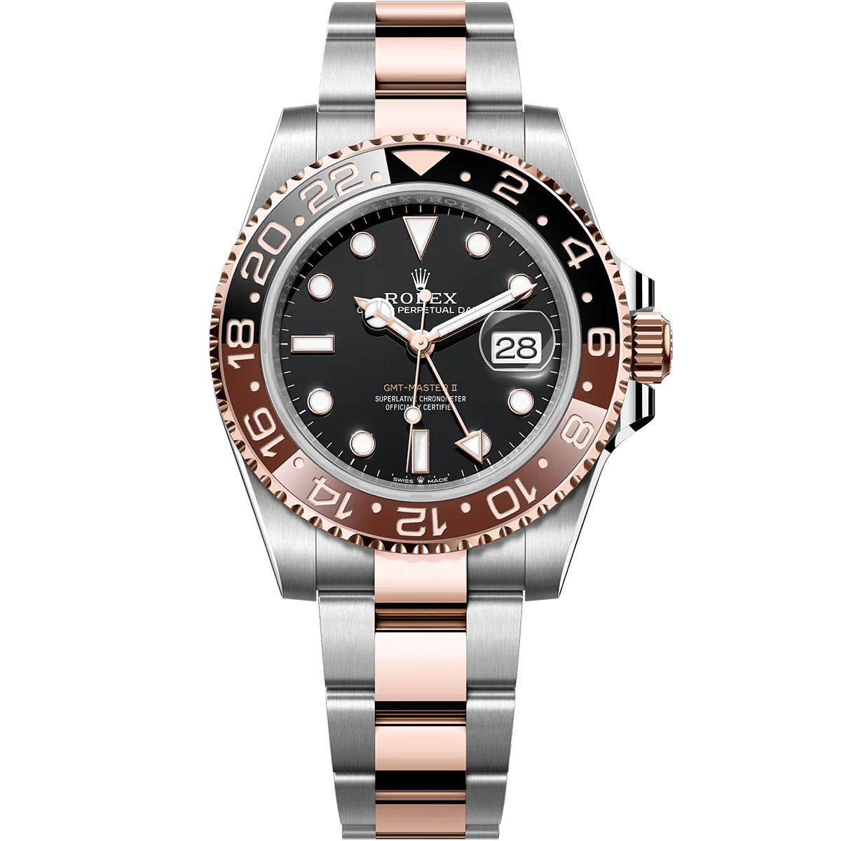 ROLEX GMT-MASTER II 'ROOT BEER BI-METAL' 126711CHNR 40MM ROSE GOLD & STAINLESS STEEL