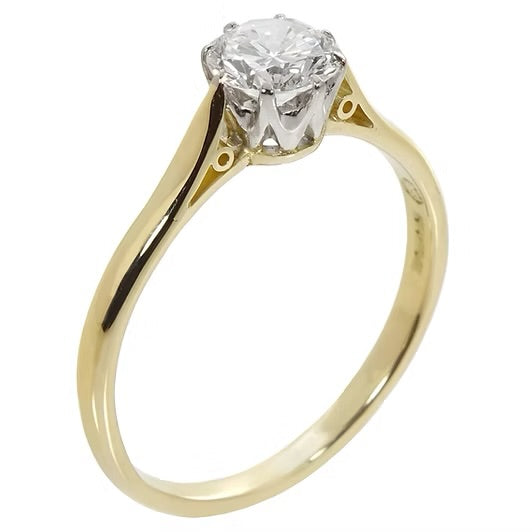 18ct YG Diamond Solitaire Ring 0.75ct