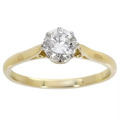 18ct YG Diamond Solitaire Ring 0.75ct