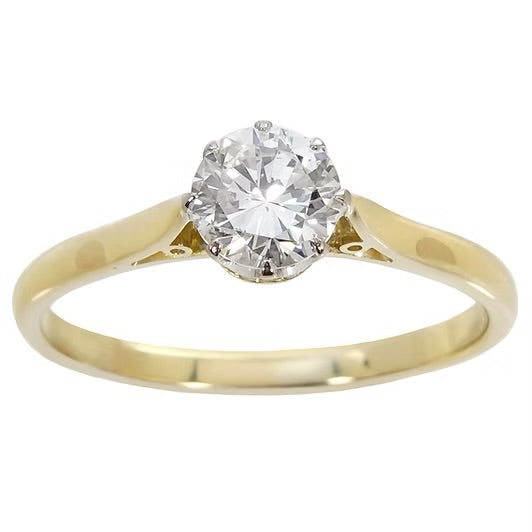 18ct YG Diamond Solitaire Ring 0.75ct