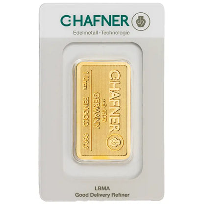 1oz Hafner Gold Bar