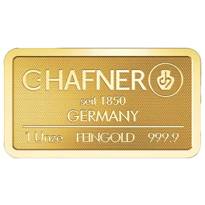 1oz Hafner Gold Bar