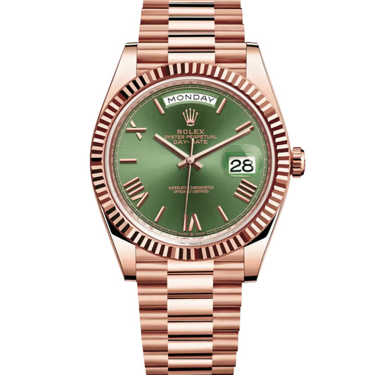 ROLEX DAY-DATE PRESIDENTIAL 228235 40MM OLIVE DIAL ROSE GOLD