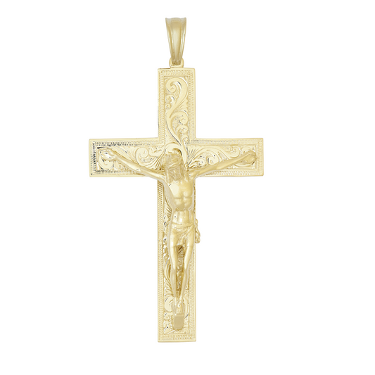 9ct YG Fancy Crucifix Pendant