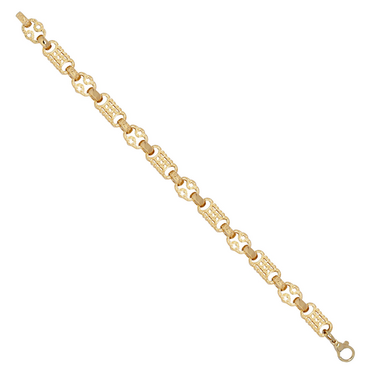 9ct YG 10mm Star & Bar Chain