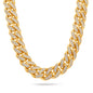 18ct Yellow Gold 2.00ct Diamond Cuban Chain 22.5” 9.5mm