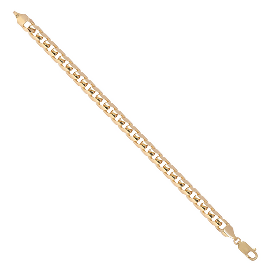 9ct YG 8mm Bombe Curb Chain