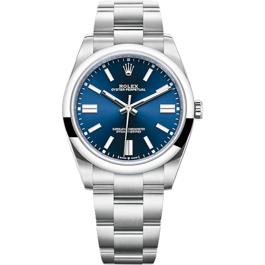 ROLEX OYSTER PERPETUAL 41 BLUE DIAL 124300 41MM OYSTER STEEL