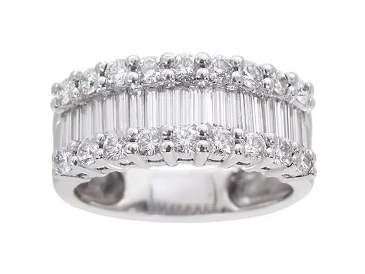 18ct White Gold Diamond Half Eternity Ring 1.27ct