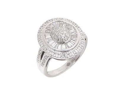 18ct W G Diamond Cluster Ring 1.20ct