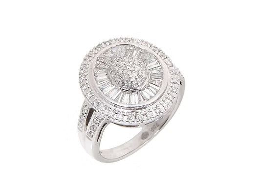 18ct W G Diamond Cluster Ring 1.20ct